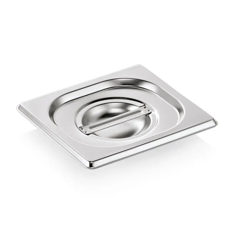 Echt GN-Behälter Deckel 1/6 aus Edelstahl, ohne Löffelaussparung
