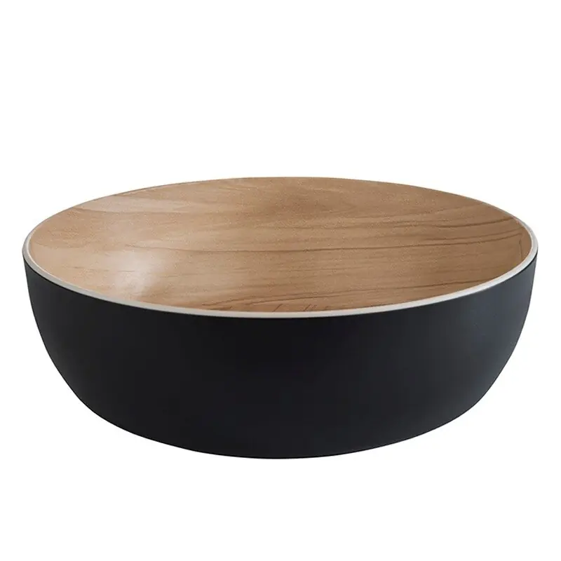 Saisonangebot Melamin Schale FRIDA, Ø 30 cm, H: 9,5 cm, Holzoptik/schwarz, Inhalt: 4,7 Liter