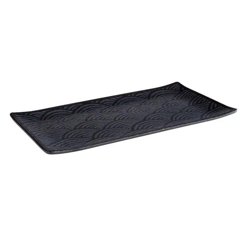 Melamin GN 1/3 Tablett DARK WAVE, Wellenoptik schwarz/grau, 32,5 x 17,6 cm, H: 2 cm Abverkauf