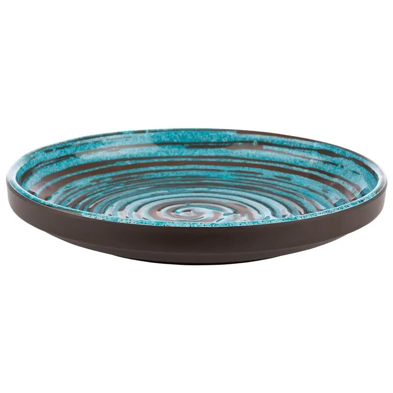 Teller CANCUN aus Melamin, Ø 18 cm, H: 3 cm, Farbe türkis/braun Sale