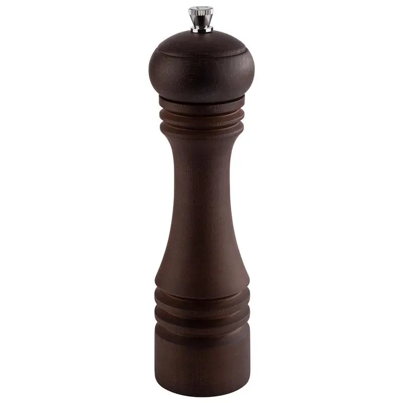 Salzmühle aus dunklem Buchenholz, Ø 6 cm, H: 23 cm Begrenztes Angebot