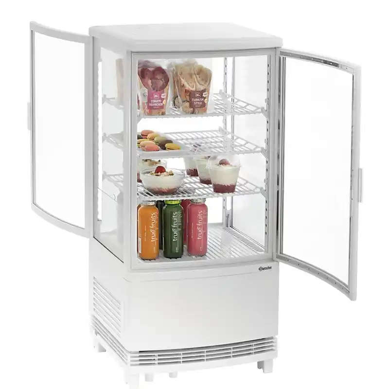 Billig Mini-Kühlvitrine 75L2T weiß
