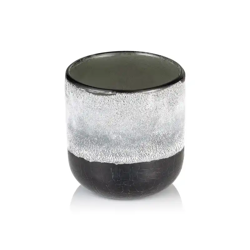 Ausverkauf Teelichthalter Frosted Graphite Grey YUYU, Ø 10 cm, Höhe 11 cm, Glas