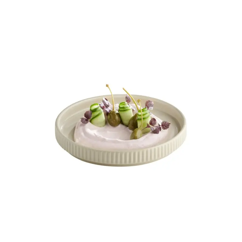 Ausverkauf Teller -THE GRID-, Ø 16 cm, H: 2,5 cm, Porzellan, Farbe: sand