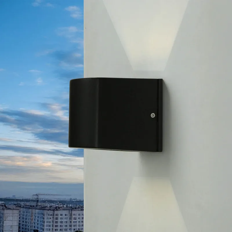 Außenleuchte Schwarz IP44 Up Down Aluminium Glas klein Sonderangebot