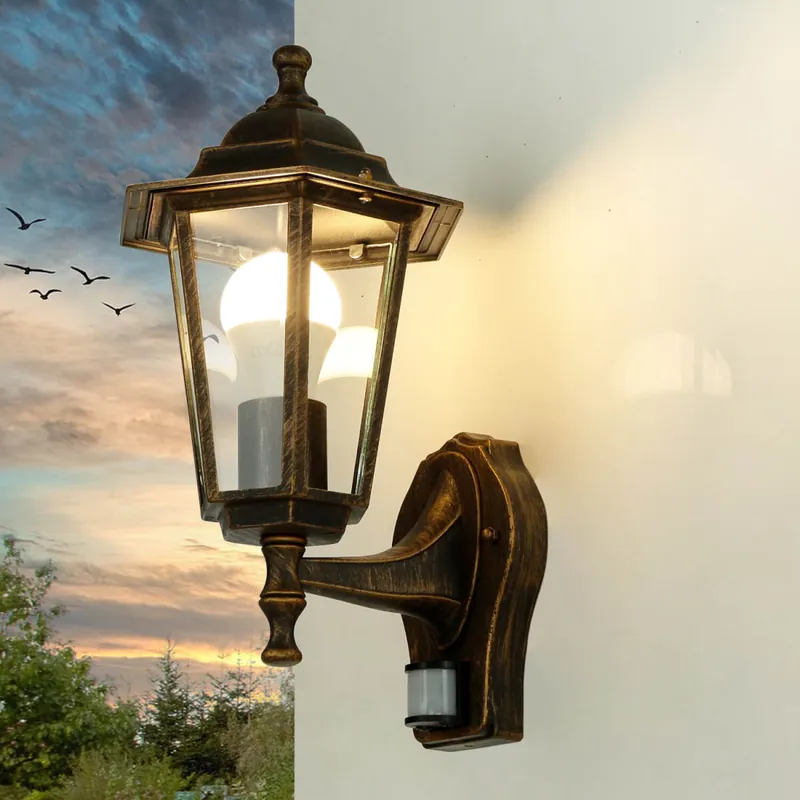 Außenwandlampe Bewegungsmelder Kupfer Antik PARIS Bestpreis