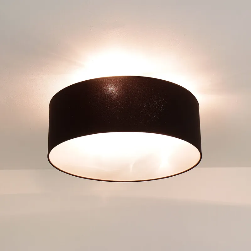 Sichere Zahlung Runde Deckenlampe Stoff Ø50cm Braun blendarm