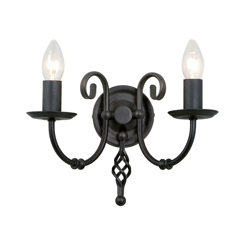 Stilvolle Wandlampe Metall Schwarz rustikales Design Finale Aktion
