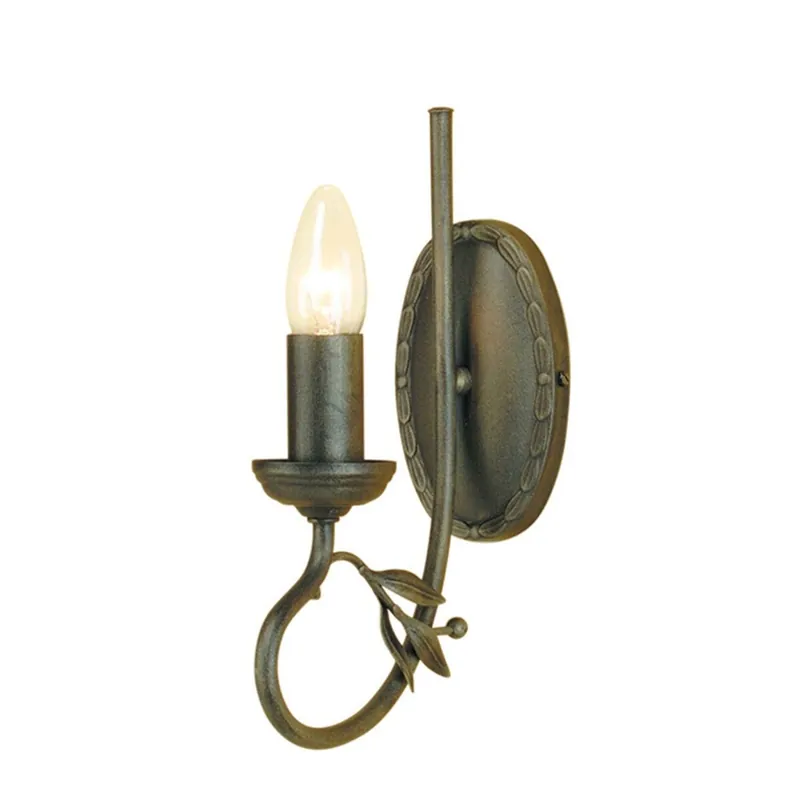 Neue Kollektion Rustikale Wandleuchte GOTICA 6 Schwarz Gold Lampe