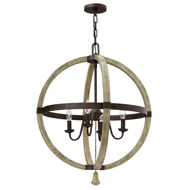 Design Kronleuchter ESITEESH Ø61cm Holz Metall Antik Knallerangebot