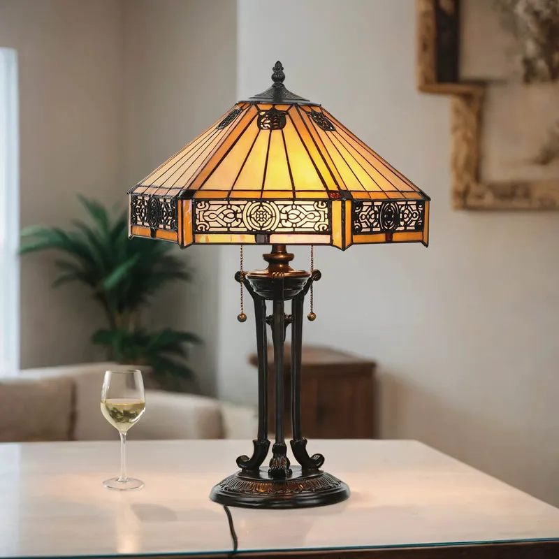 Mega-Angebot Tischlampe FARFALLA 4 H:59cm Tiffany Wohnzimmer