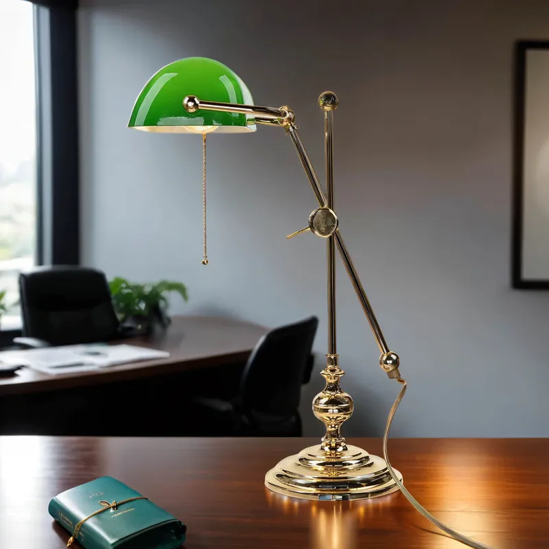 Bankerlampe Vergoldet 24 Karat aus Echt-Messing Must-Have