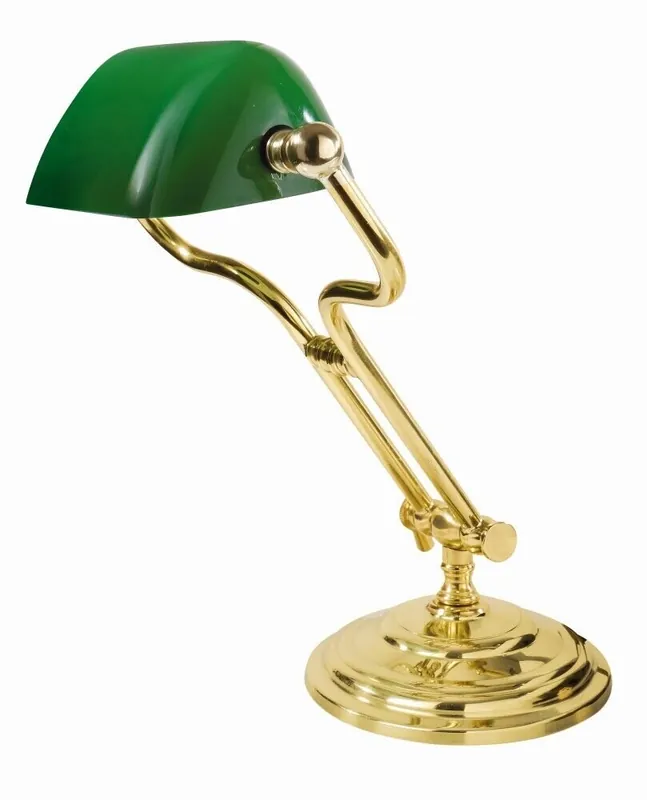 Neue Ware Bankerleuchte Gold 24K aus Echt Messing