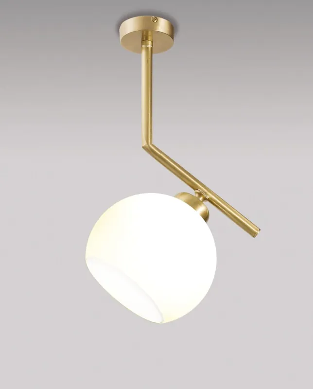 Elegante Deckenleuchte Wohnzimmer Echt-Messing Glas Versand Am Gleichen Tag