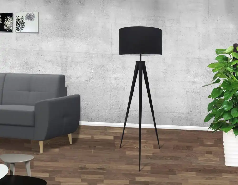Angebot Stehlampe Schwarz Retro 142cm Wohnzimmer KODORA