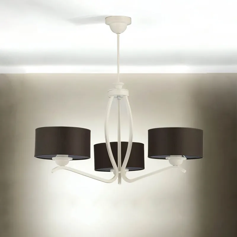 Abverkauf Deckenlampe in Weiß Braun Ø66cm Wohnzimmerleuchte