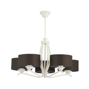 Deckenlampe DAGNO Weiß Braun Ø70cm 5xE27 Leuchte Kracherpreis