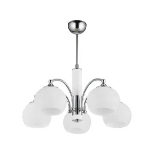 Deckenlampe NABO Chrom Weiß Ø58cm Glas Wohnzimmer Abverkauf