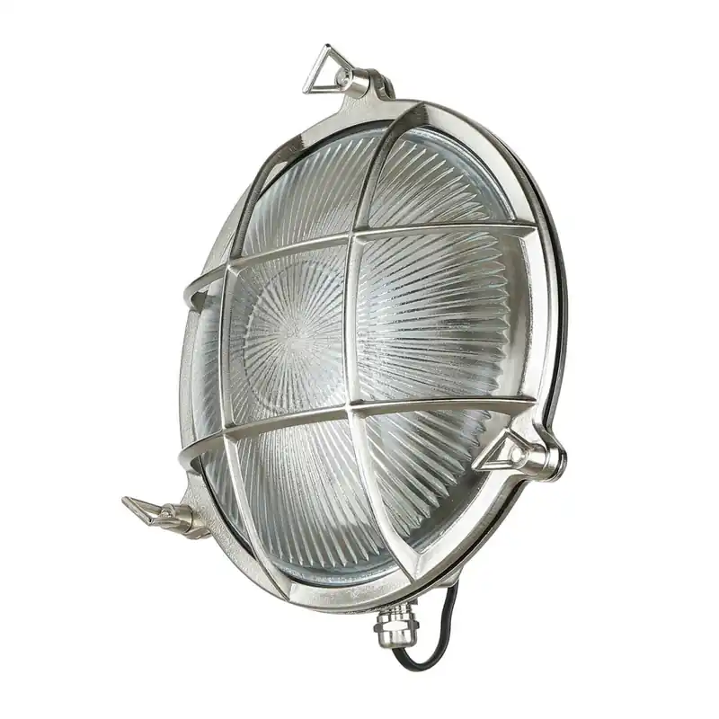 Wandlampe Außen Nickel Echt-Messing rund Ø24cm IP64 Wochenendangebot