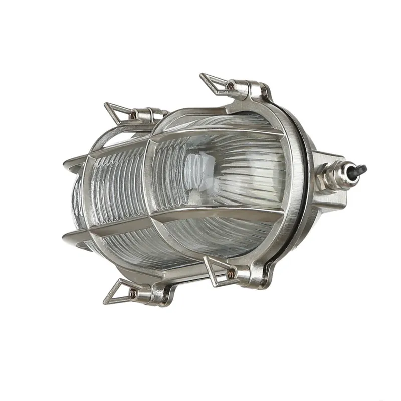 Neu Wandleuchte Außen Nickel Maritim IP64 Echt-Messing