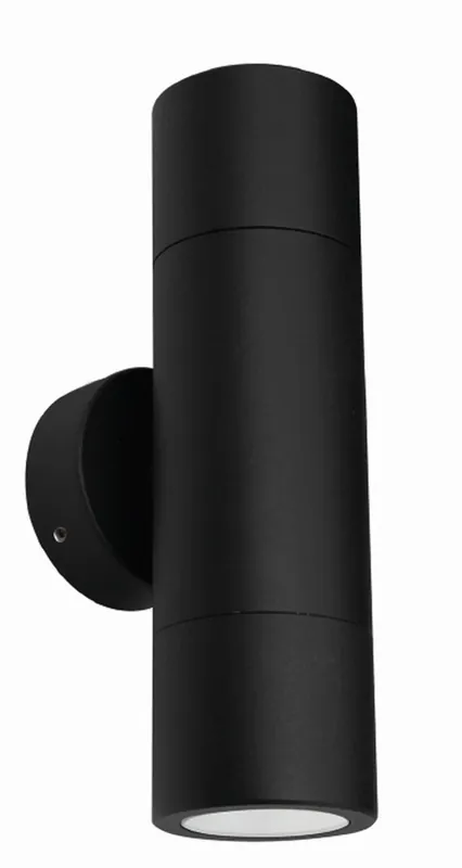 Markenware Schwarze Außenlampe Aluminium IP54 E27 Up Down Lampe