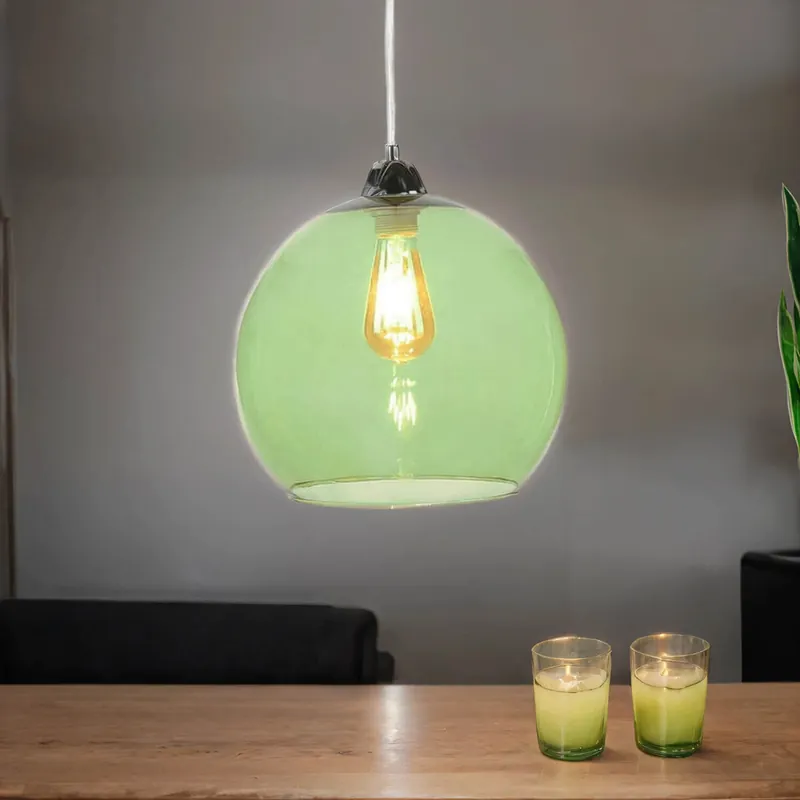 Hängeleuchte mit Glasschirm Grün Neue Ware