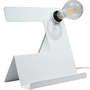 Angebot Tischleuchte Weiß mit Ablage H:24cm Modern stylisch