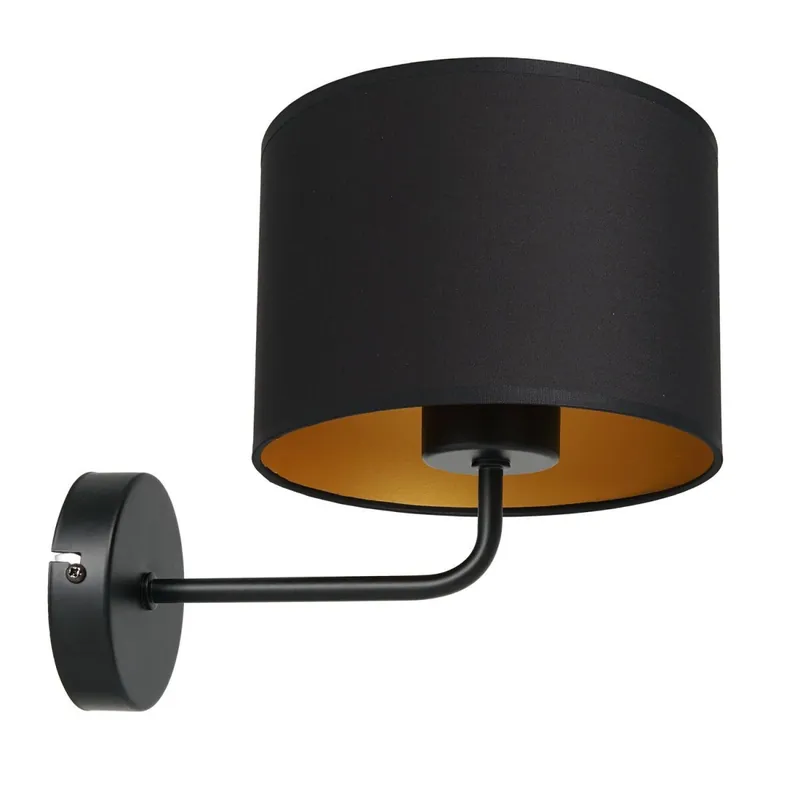 Wandleuchte Modern Stoff in Schwarz Gold E27 Angebot