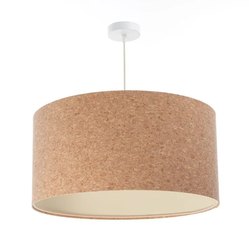 Bestpreis Hängelampe Natur Weiß E27 Ø 40 cm Kork Wohnzimmer