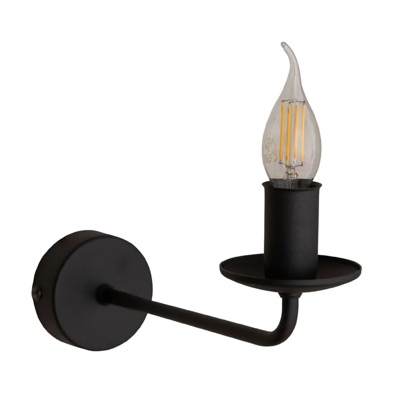 Wandlampe Rustikal Metall Schwarz für E27 dekorativ Neue Kollektion