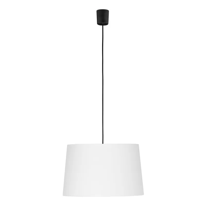 Markenware Pendelleuchte Stoff Ø 45 cm Weiß höhenverstellbar Modern