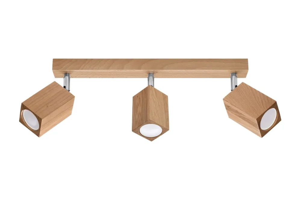Deckenleuchte 3-flammig 45 cm lang Holz GU10 BASILEA Highlight