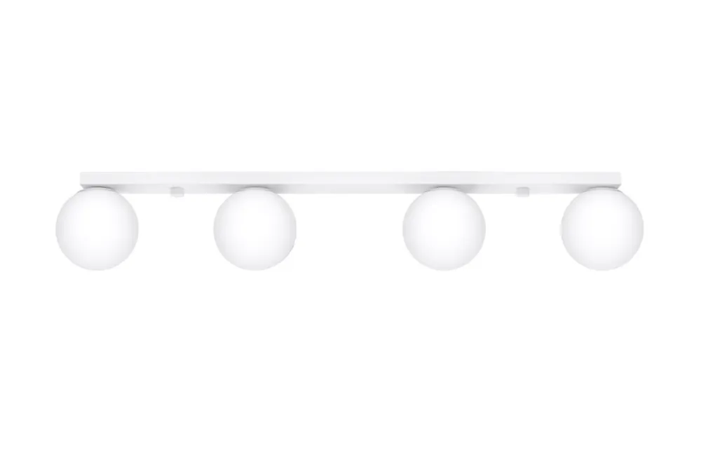 Deckenleuchte Weiß 88 cm lang Glas Metall 4-flammig G9 Billig
