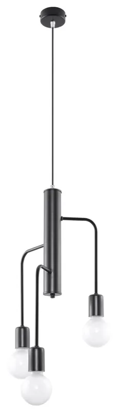 Pendelleuchte Schwarz Metall Retro 3-flammig E27 NERVIA Top-Angebot