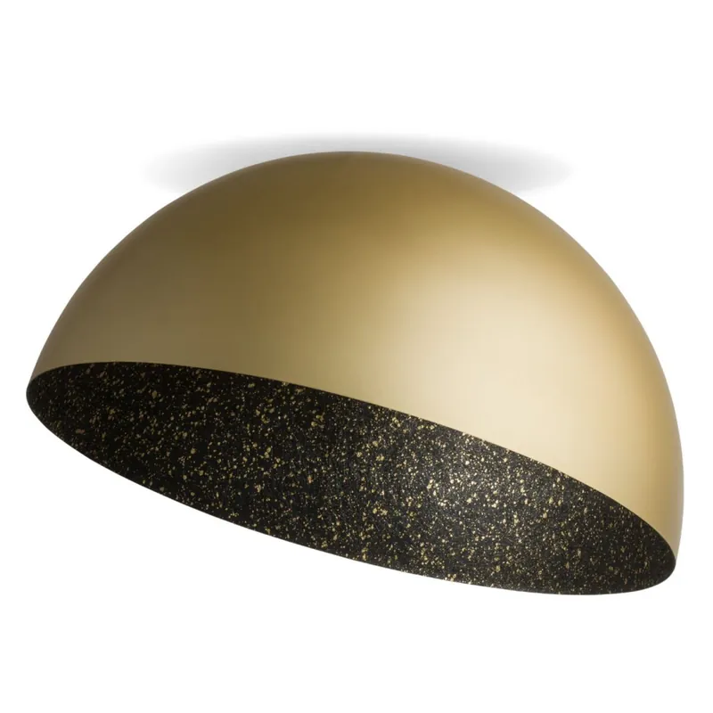 Preiswert Runde Deckenleuchte Metall Schwarz Gold E27 Ø35 cm