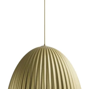 Ausverkauf Goldene Hängelampe rund Ø70 cm Metall Loft geriffelt