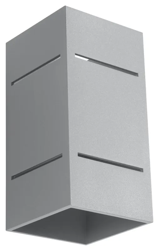 Graue Wandleuchte Aluminium eckig H:20cm Up Down Modern Geprüft