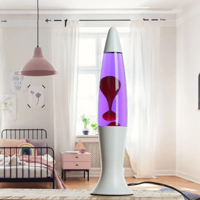 Sichere Zahlung Lavalampe Weiß Lila Rot Retro Design Wohnzimmer ROXY