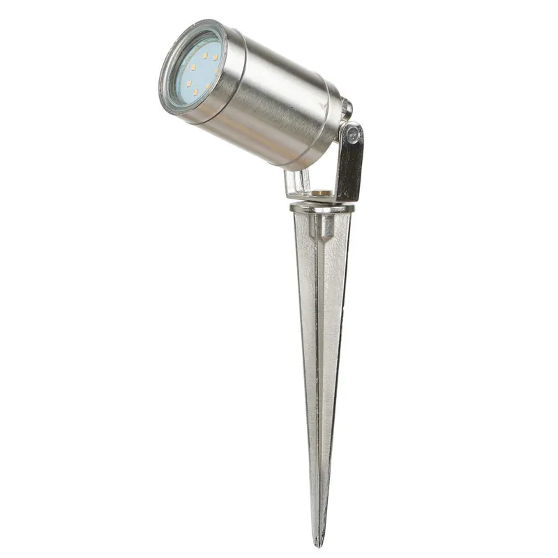Außenleuchte Erdspieß Echt-Messing GU10 IP64 in Nickel Markenprodukt