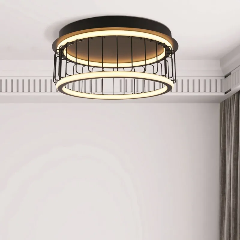 Deckenlampe LED rund Schwarz Weiß 3000 K 1074 lm D: 40 cm Jetzt Kaufen