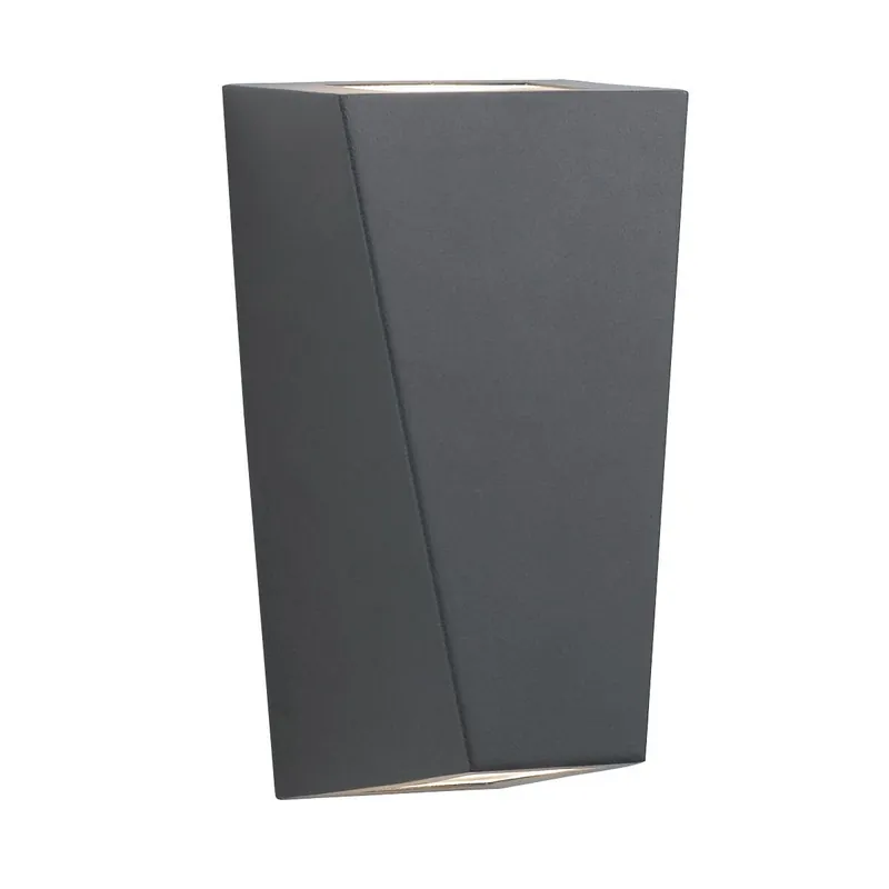 Außenwandlampe Up Down IP44 Schwarz 2x GU10 Edelstahl H: 22cm Abverkauf