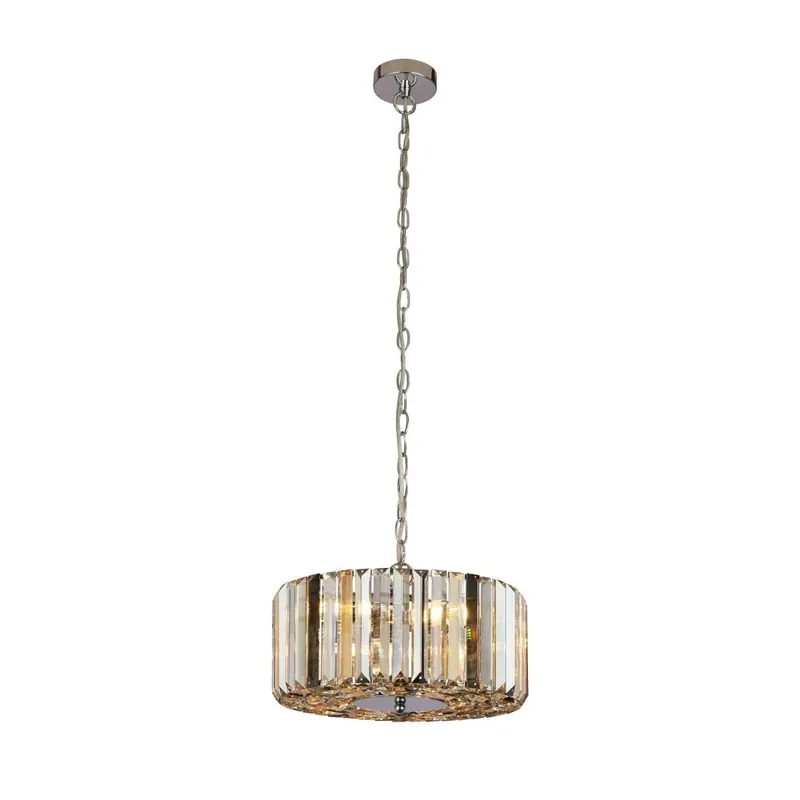 Ausverkauf Art Déco Pendelleuchte rund Ø 35 cm Kristall Rauchglas