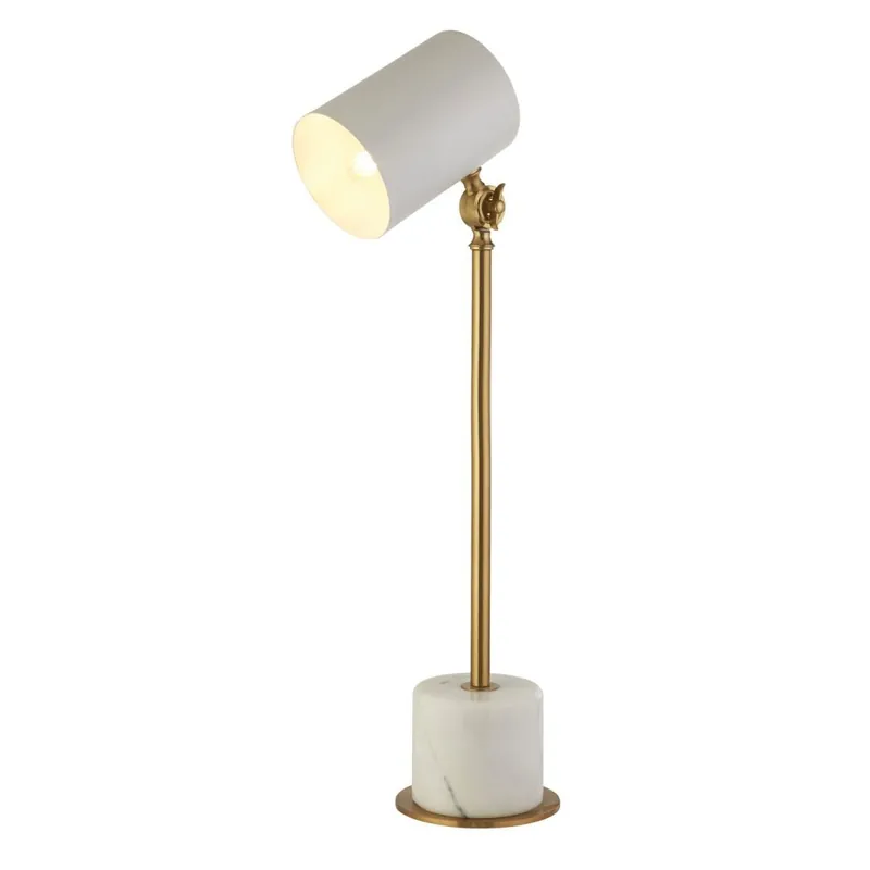 Abverkauf Schreibtischlampe Weiß Messing E27 51,5-63 cm verstellbar