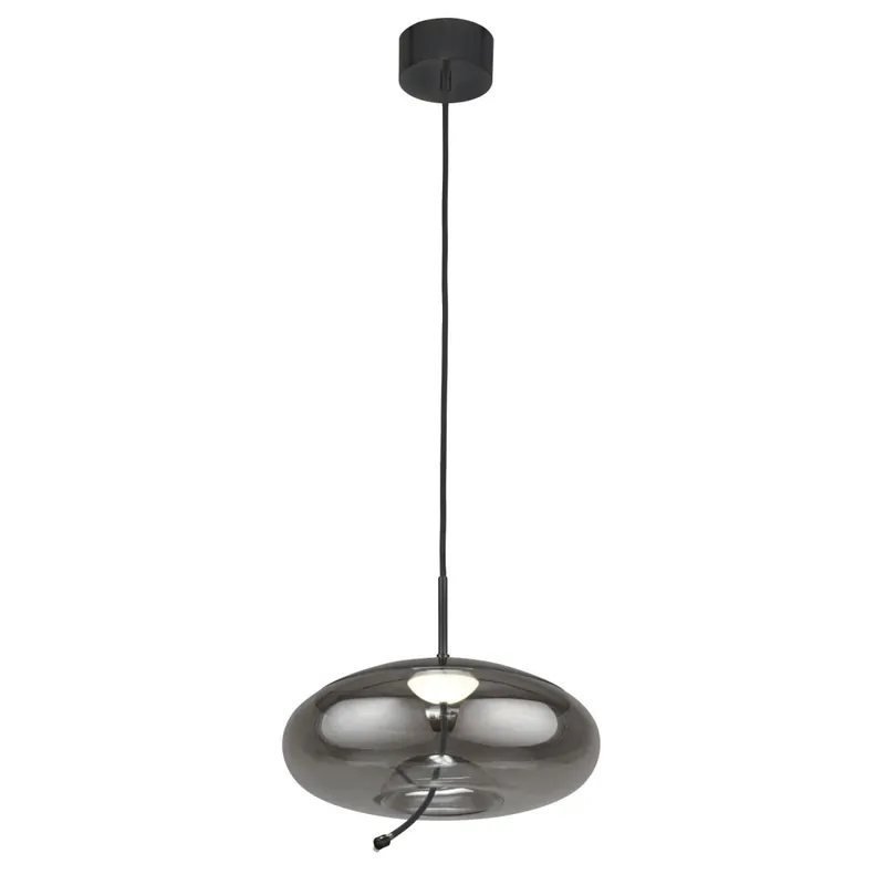 Beliebt LED Hängelampe Rauchglas Ø 31 cm rund Grau Schwarz 2700 K