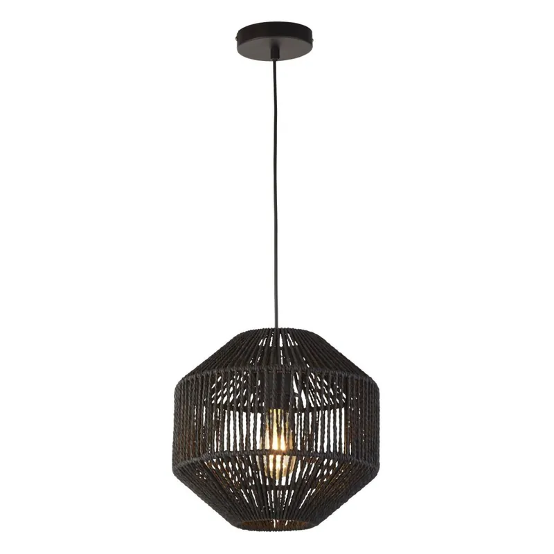 Hängeleuchte Seil Schwarz E27 Ø 30 cm H: max. 1,5 m Modern Meistverkauft
