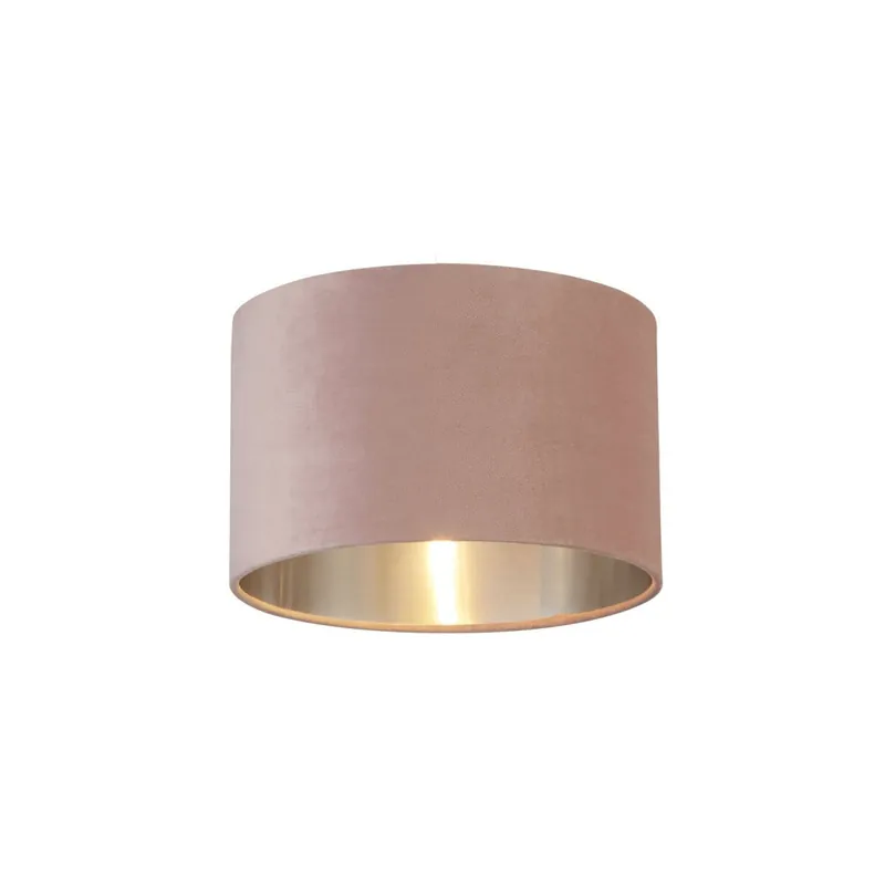 Expressversand Lampenschirm Samt D: 28 cm in Pink Silber rund