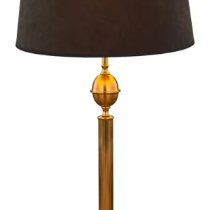 Blendarme Nachttischleuchte Stoff Echt-Messing E27 60 cm Beliebt