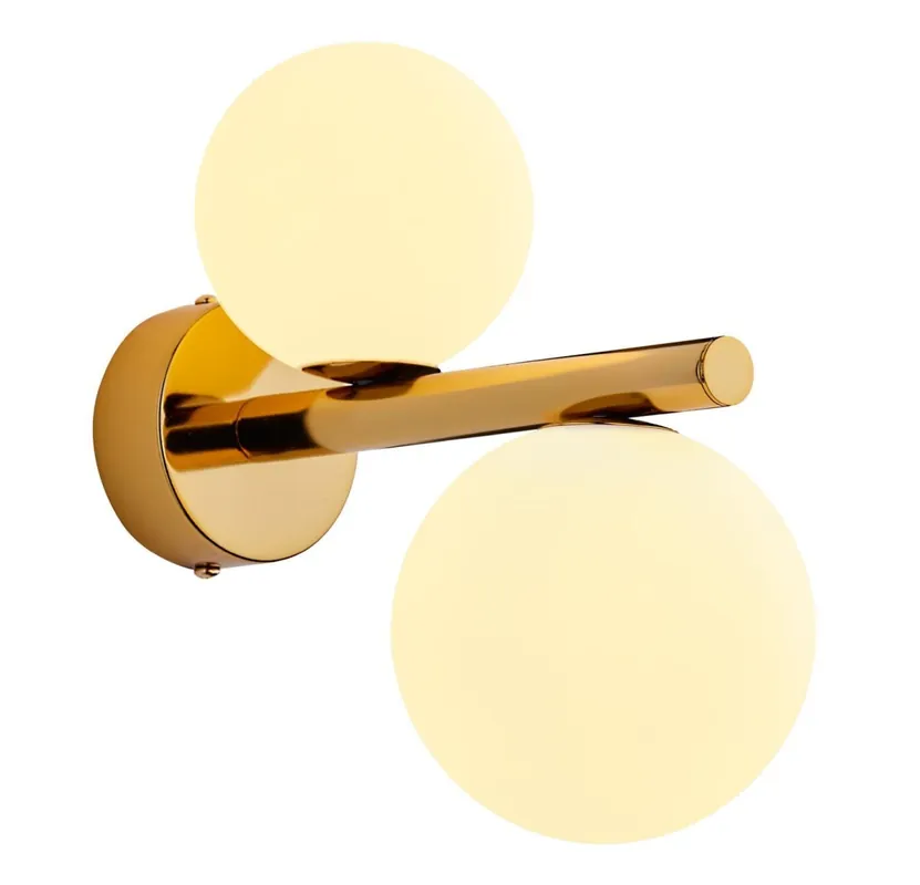 Elegante Wandlampe Messing Glas in Gold Weiß G9 T:24 cm Nur Heute