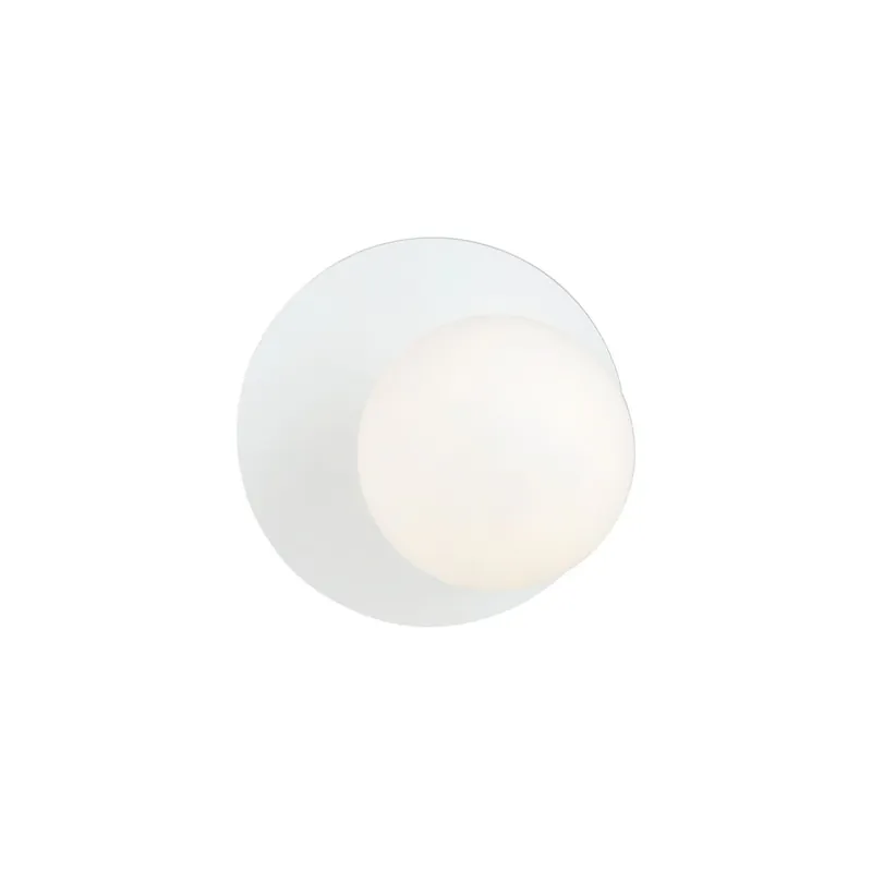 Begrenztes Angebot Wandleuchte Glas Metall Weiß Ø 20 cm rund Kugel Schirm E14