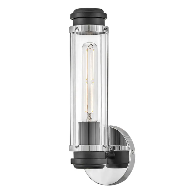 Super-Preis Badezimmerleuchte Wand IP44 in Chrom Schwarz Glas Metall E27